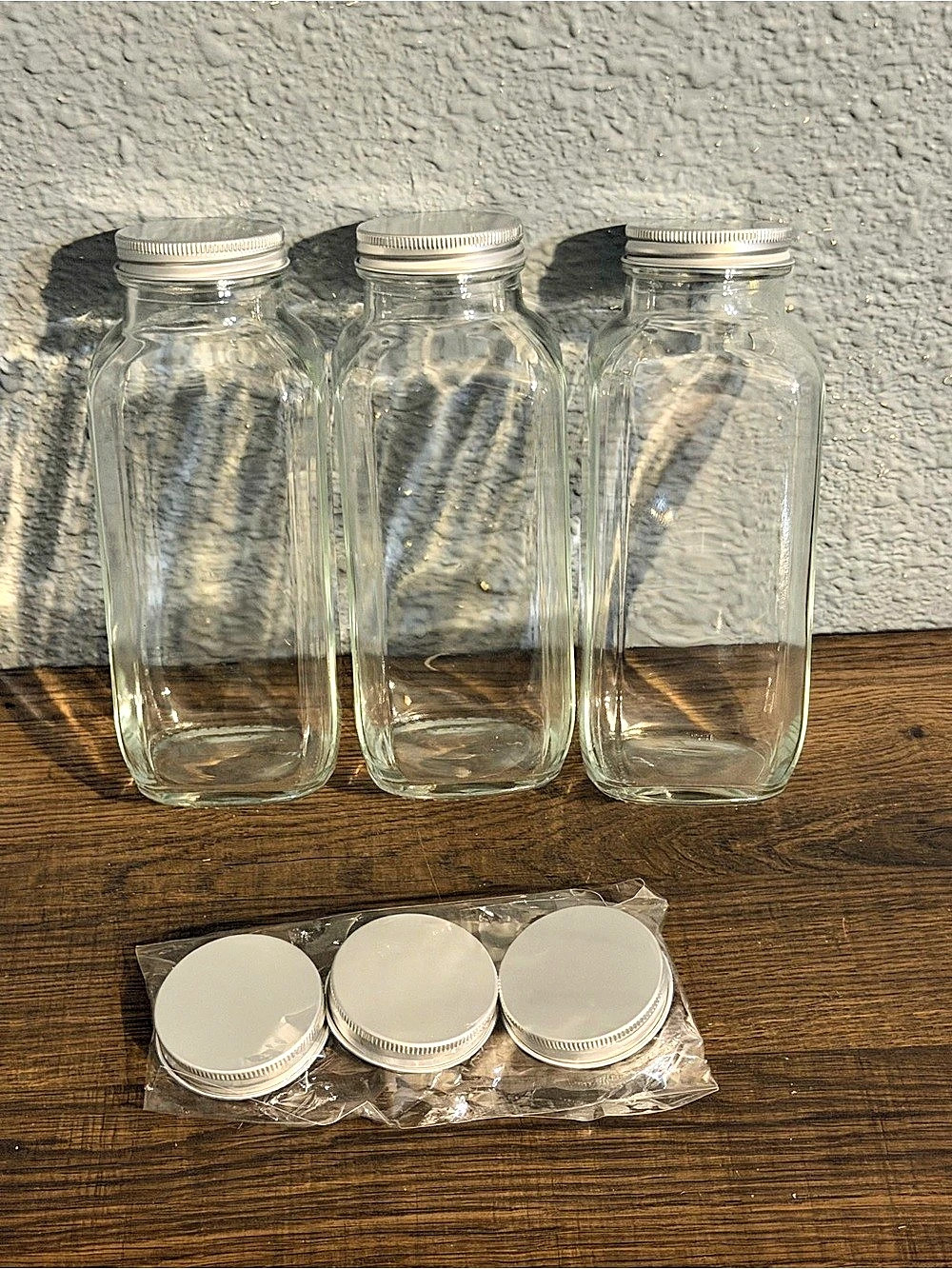Clear & Silver Glass Food Storage Jars Set